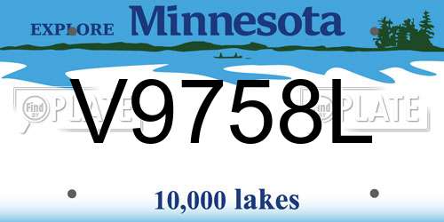 V9758L Minnesota License Plate