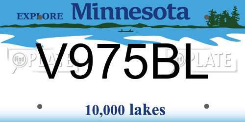 V975BL Minnesota License Plate