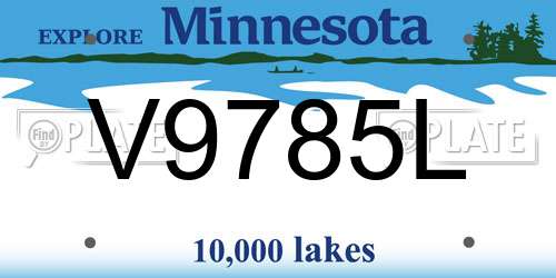 V9785L Minnesota License Plate