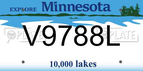 V9788L Minnesota License Plate