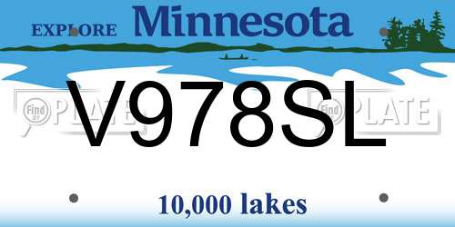 V978SL Minnesota License Plate