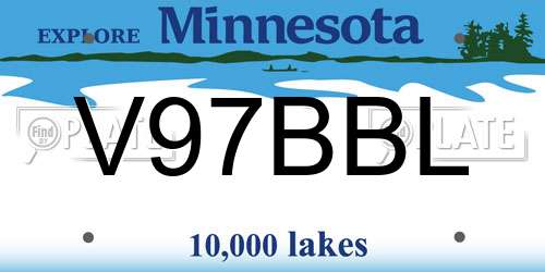 V97BBL Minnesota License Plate