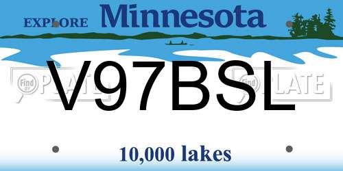 V97BSL Minnesota License Plate