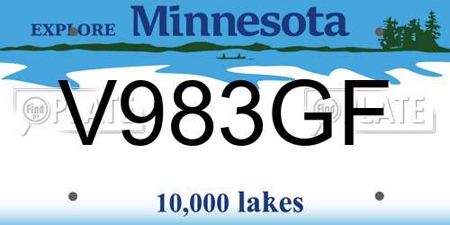 V983GF Minnesota License Plate