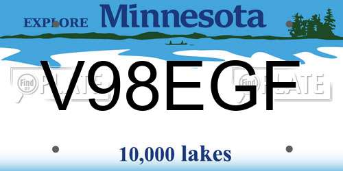 V98EGF Minnesota License Plate