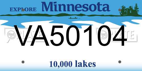 VA50104 Minnesota License Plate