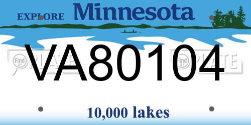 VA80104 Minnesota License Plate