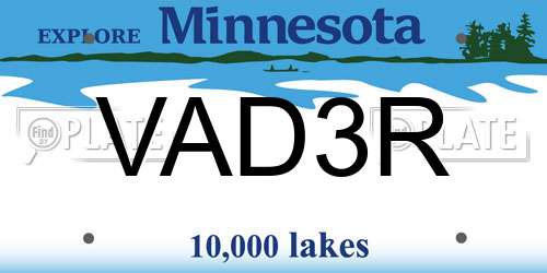 VAD3R Minnesota License Plate