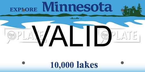 VALID Minnesota License Plate