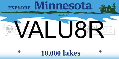 VALU8R Minnesota License Plate