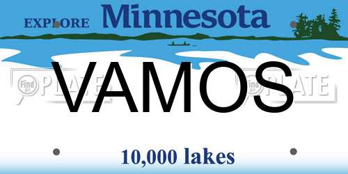 VAMOS Minnesota License Plate