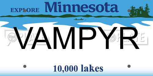 VAMPYR Minnesota License Plate