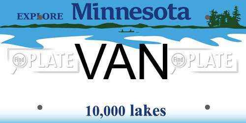 VAN Minnesota License Plate