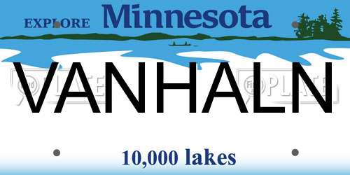 VANHALN Minnesota License Plate