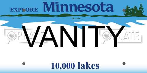 VANITY Minnesota License Plate