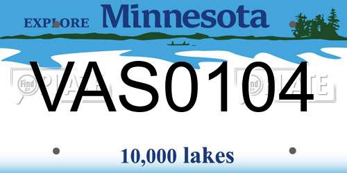 VAS0104 Minnesota License Plate