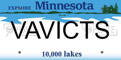 VAVICTS Minnesota License Plate