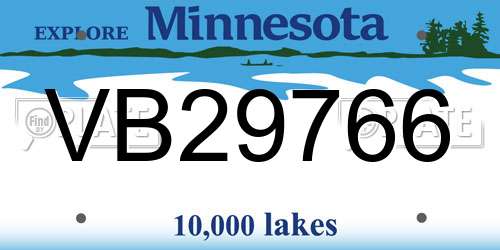 VB29766 Minnesota License Plate