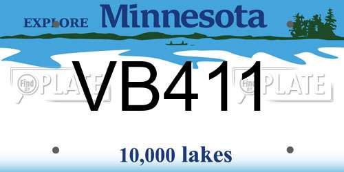VB411 Minnesota License Plate