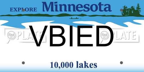 VBIED Minnesota License Plate