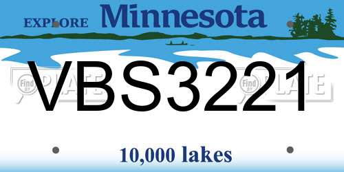 VBS3221 Minnesota License Plate
