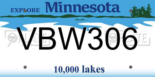 VBW306 Minnesota License Plate