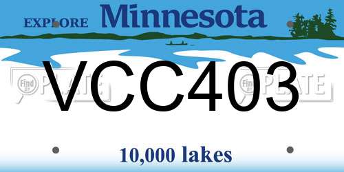 VCC403 Minnesota License Plate