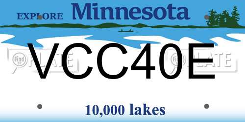 VCC40E Minnesota License Plate