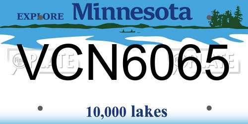 VCN6065 Minnesota License Plate