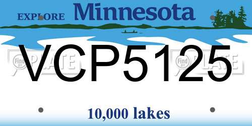 VCP5125 Minnesota License Plate