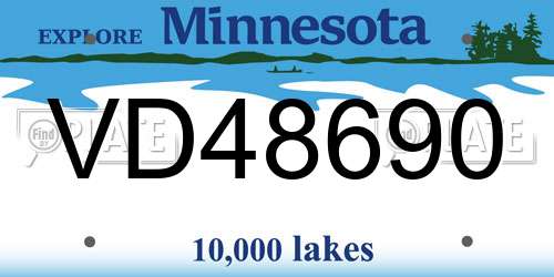 VD48690 Minnesota License Plate