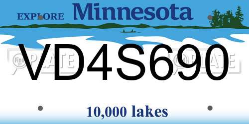 VD4S690 Minnesota License Plate