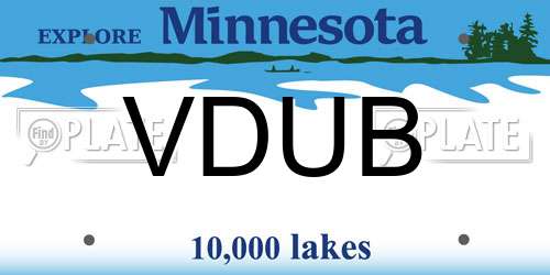 VDUB Minnesota License Plate