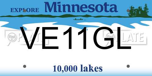 VE11GL Minnesota License Plate