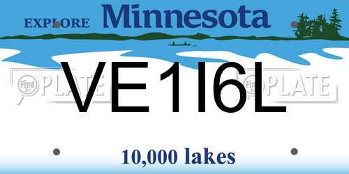 VE1I6L Minnesota License Plate