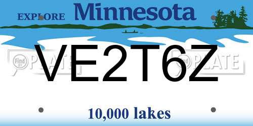 VE2T6Z Minnesota License Plate