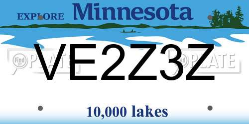VE2Z3Z Minnesota License Plate