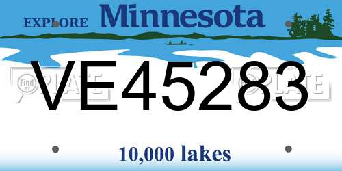 VE45283 Minnesota License Plate