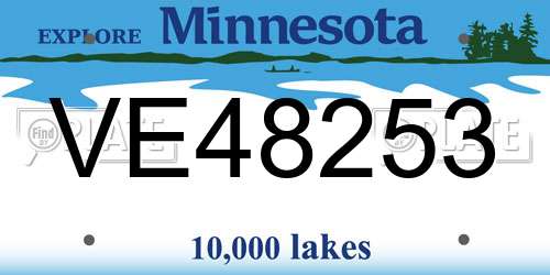 VE48253 Minnesota License Plate