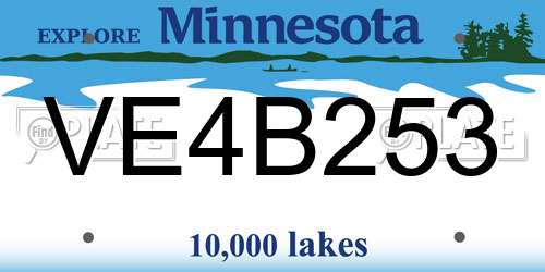VE4B253 Minnesota License Plate