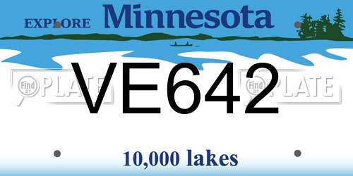 VE642 Minnesota License Plate