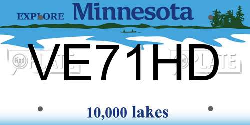VE71HD Minnesota License Plate