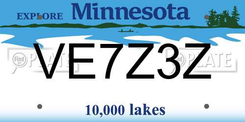 VE7Z3Z Minnesota License Plate