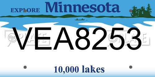 VEA8253 Minnesota License Plate