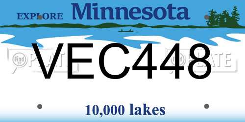 VEC448 Minnesota License Plate