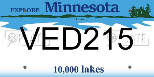 VED215 Minnesota License Plate