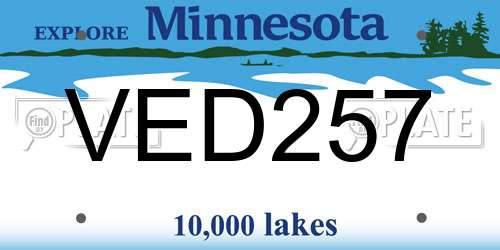 VED257 Minnesota License Plate