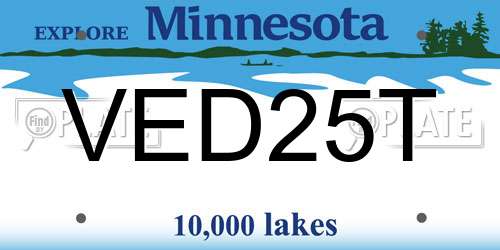 VED25T Minnesota License Plate