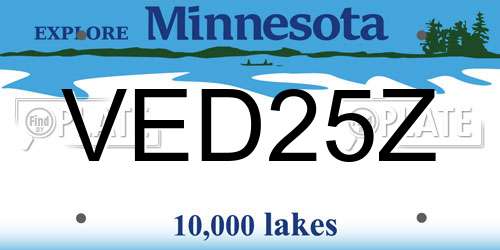 VED25Z Minnesota License Plate