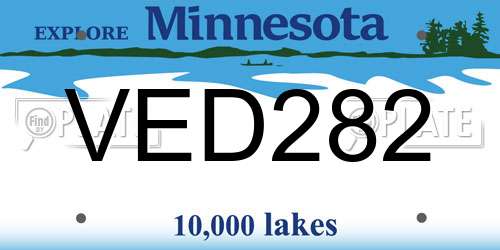 VED282 Minnesota License Plate